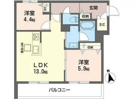 セーフティーコート・グランメールIII(2LDK/3階)の間取り写真