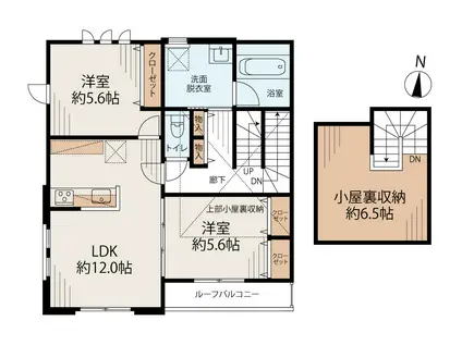 LA CLAIR(2LDK/2階)の間取り写真