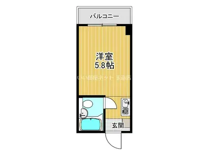 RUGGER PALACE寺田町(ワンルーム/8階)の間取り写真