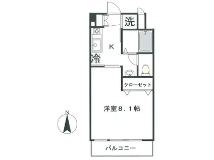 フロリッシュ宿河原(1K/4階)の間取り写真