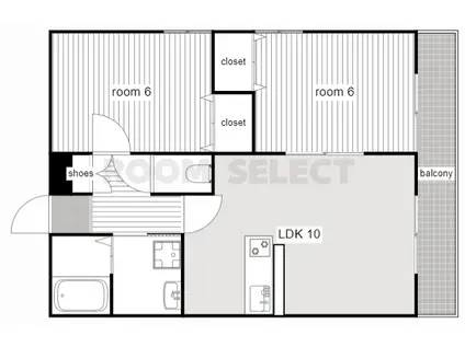 アビタシオン今池(2DK/3階)の間取り写真