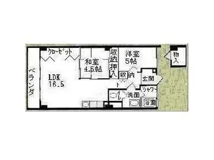 香里カーサヒル(2LDK/3階)の間取り写真