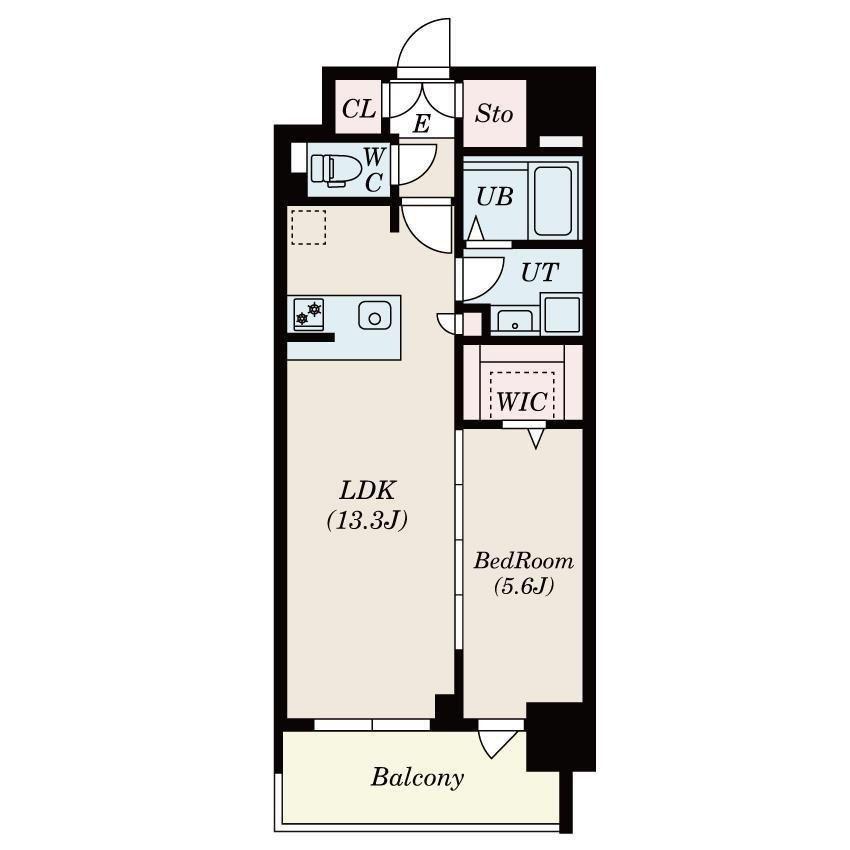 S-RESIDENCE佐賀天神ALINE(1LDK/2階)の間取り写真