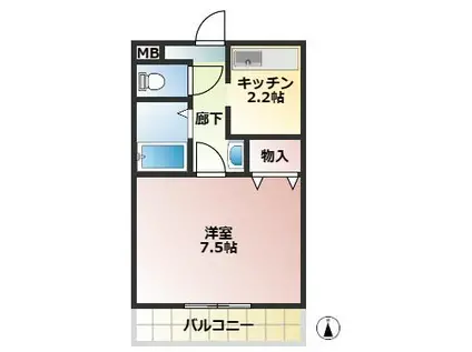 サンライズ(1K/1階)の間取り写真