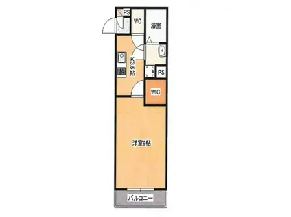 CREARL(1K/1階)の間取り写真