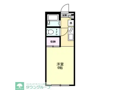 ヒルズ鶴間(ワンルーム/1階)の間取り写真