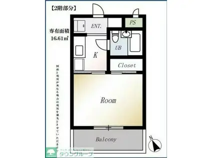 トップ新狭山第二(ワンルーム/2階)の間取り写真