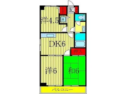 レジデンスカノウ(3DK/3階)の間取り写真