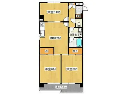 エクセル春日井(3DK/3階)の間取り写真