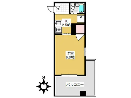 リブレ高松(1K/2階)の間取り写真