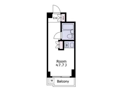 パレドール石川台(ワンルーム/5階)の間取り写真