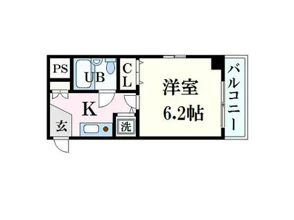 K・アルカディア(1K/4階)の間取り写真