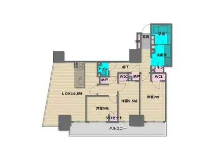 プレミストタワー靱本町(3LDK/10階)の間取り写真