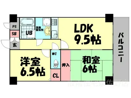 SANSET VIEW阪南(2LDK/5階)の間取り写真