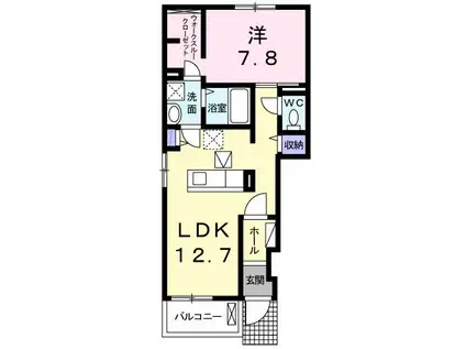 ベル・フォーレ石切(1LDK/1階)の間取り写真