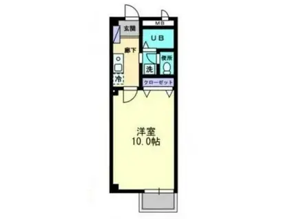 フォブール奥村A・B棟(1K/2階)の間取り写真