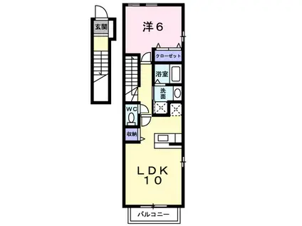 フィデール建郷(1LDK/2階)の間取り写真