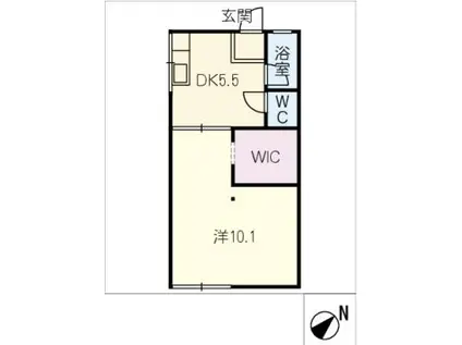 宮脇ハイツ(1DK/1階)の間取り写真
