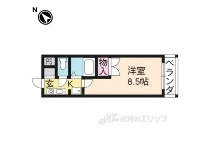 グランドールワタナベⅡ(1K/3階)の間取り写真