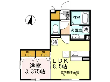 ベイリービーズ(1LDK/1階)の間取り写真
