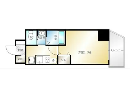 パークヒルズ池田リアン(1K/2階)の間取り写真