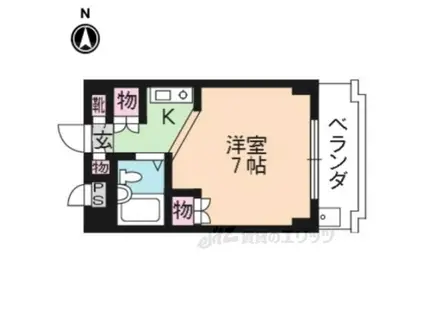 ループル音羽(ワンルーム/2階)の間取り写真