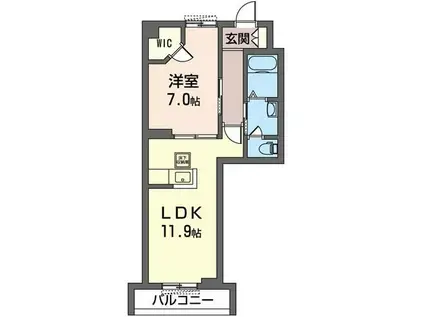 マ-リエ(1LDK/1階)の間取り写真
