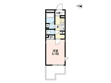 レオネクストラ メイジュ天神橋(1K/1階)の間取り写真