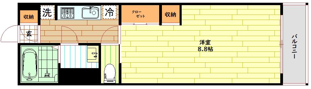 リブリ・アベリア(1K/3階)の間取り写真