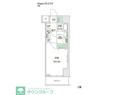 スタイリオ蒲田II(1K/13階)の間取り写真