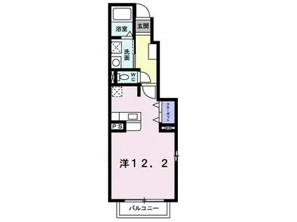 ピュアファウンテンヴィラIII(ワンルーム/1階)の間取り写真