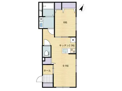 カシェット・デ・ミリカ(1LDK/1階)の間取り写真