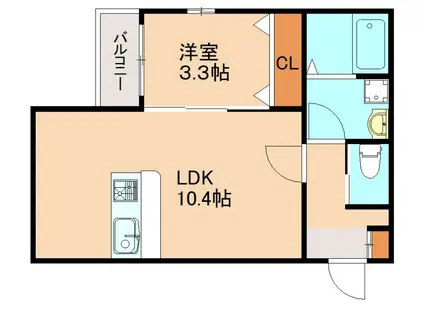 弥永5丁目AP(1LDK/3階)の間取り写真