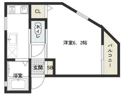 グランメール梅ヶ香町ANNEX(1K/2階)の間取り写真