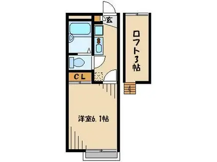 レオパレスエスペランサB(1K/1階)の間取り写真