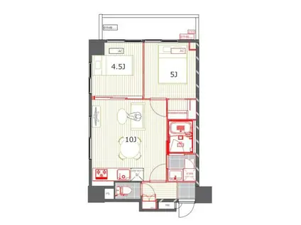 三敬中洲マンション(2LDK/2階)の間取り写真