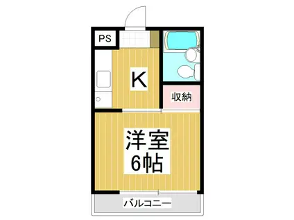 グランヒルズ(1K/2階)の間取り写真