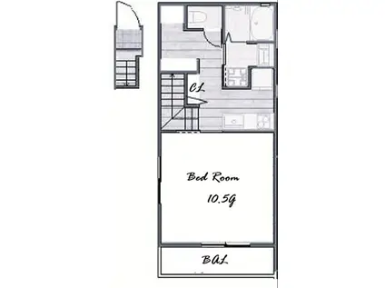 Kパラッツォ垂水泉が丘(1K/2階)の間取り写真