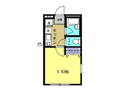 PURE HANAUE(1K/1階)の間取り写真