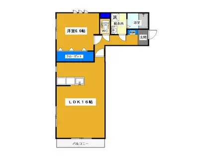 ボナペティ(1LDK/2階)の間取り写真