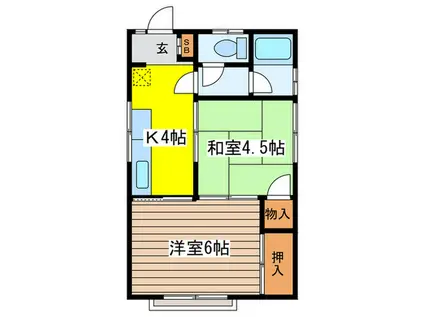 ひばりコーポ(2K/1階)の間取り写真