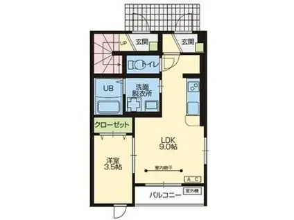 KSII(1LDK/1階)の間取り写真