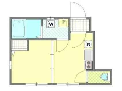 ベレガンス船橋(1DK/1階)の間取り写真