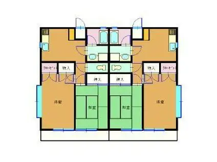 サンフラワァ(2DK/2階)の間取り写真