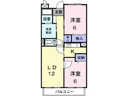 モア・エレガント(2LDK/1階)の間取り写真