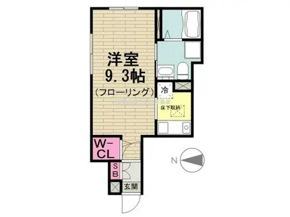 シルバラード プレーリー(1K/1階)の間取り写真