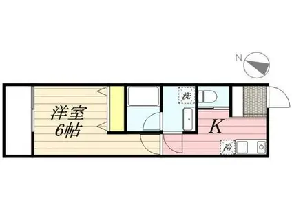ヒルトップ西谷(1K/1階)の間取り写真