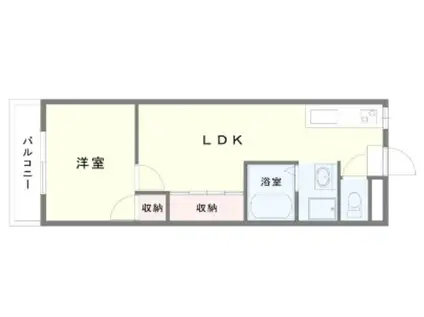 岡町駅前レジデンス(1LDK/5階)の間取り写真
