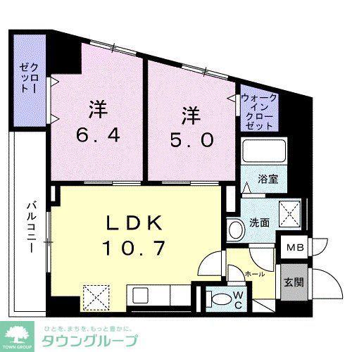 シエスタ キー(2LDK/4階)の間取り写真