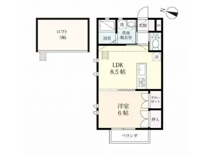 ピタっち(1LDK/2階)の間取り写真